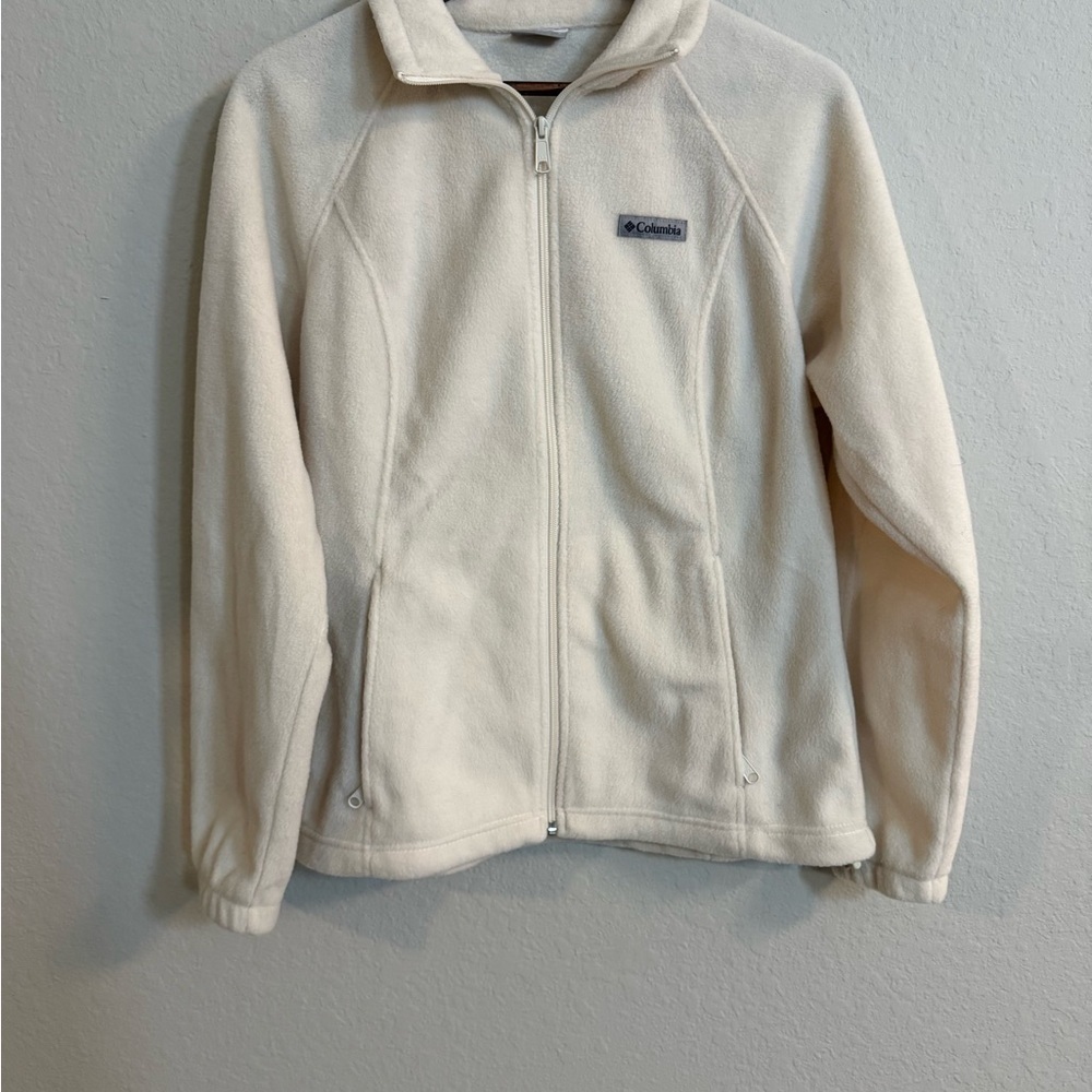 Columbia Women's Benton Springs Full Zip Off-White Fleece Jacket - Picture 3 of 10